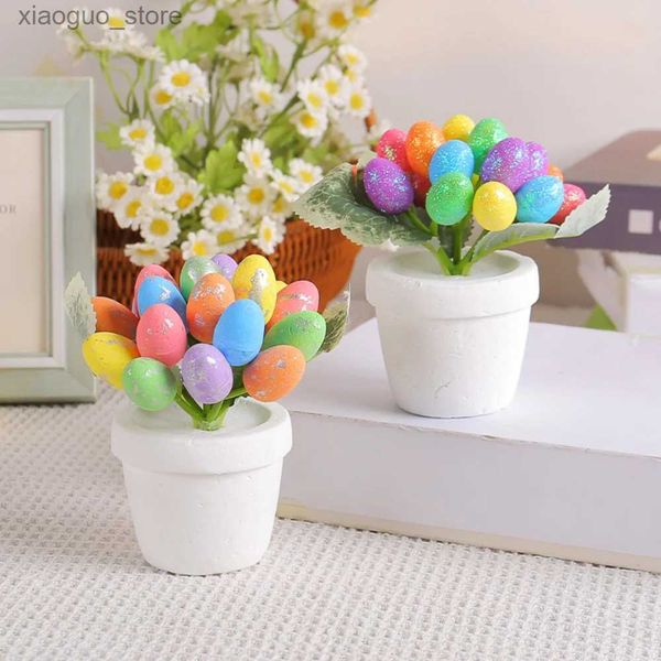 Otros eventos Suministros para fiestas 12 cm Huevo de espuma de Pascua Maceta Feliz Pascua Jardín de hadas Sala de estar Decoración del hogar Suministros para fiestas de escritorio Regalos para niños 240130