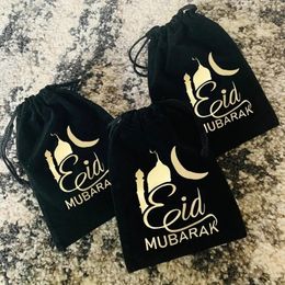 Andere evenementenfeestje levert 12velvet Church Moon Eid Mubarak Candy Gift Treat Bags Moslim Islamitische Ramadan Kareem Holiday Al Adha Decoratie 230815