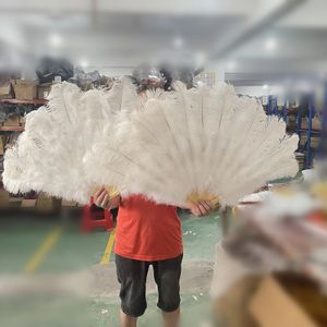 Autres fournitures de fête d'événement 13 os moelleux blanc plumes d'autruche ventilateur pour carnaval célébration de mariage spectacle de danse bricolage décoration plumes personnalisées 231113