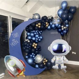Autres fournitures de fête d'événement 130pcs Univers Space Space Astronaut Rocket Galaxy Thème Latex Feuille Ballons Garland Arch Kit Boy Birthday Party Decors Globos 230923