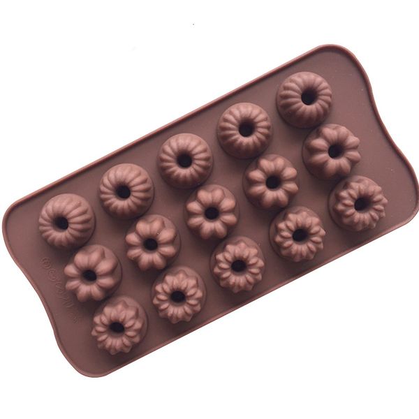 Autres fournitures de fête d'événement 15 trous en forme de fleur en silicone moule à chocolat bac à glaçons bricolage fondant biscuit plat de cuisson gelée pudding dessert ustensiles de cuisson k895 230923