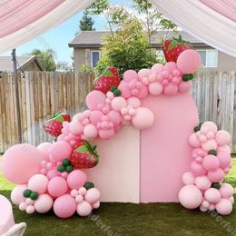 Andere evenementenfeestjes 150 Fruit Red Pink Green Ballon Garland Kit Sweet One Baby Shower Summer Strawberry Wedding Girl 1st Berry 230812