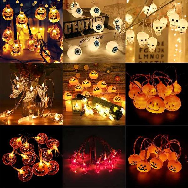 Autres fournitures de fête d'événement 150cm 10LED Halloween LED String Lights Portable Pumpkin Ghost Skeletons Lights pour la maison Bar Halloween Party Decor Fournitures 2022 Q231010