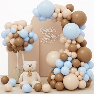 Andere evenementenfeestjes 158 PCS RETRO NUDE BROWN Coffee Ballonnen Garland Arch Kit voor teddybeer babydouche geslacht onthulling verjaardagsdecoraties 230404