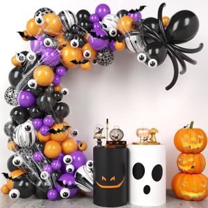 Autres fournitures de fête d'événement 175pcs Halloween Ballon Garland Arch Kit Ballons pour les yeux avec toile d'araignée pour les décorations de jour 230919