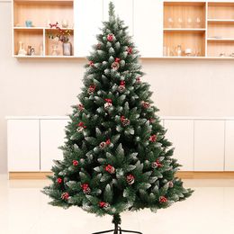 Andere evenementen Feestartikelen 18m Berry Christmas Tree Dichte lommerrijke boom met bessen sneeuwtafereel raamdecoratie Model Delicate Emulatie Decor 231027