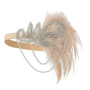 Overige Evenementen Feestartikelen Jaren '20 Hoofdband Kostuum Rekwisieten Charleston Accessoires Naakt Flapper Hoofddeksel Great Gatsby Feather Beade224N