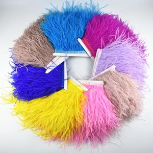 Autres fournitures de fête d'événement 1 mètre 8 10 cm garniture de plumes d'autruche pour jupe plumes blanches sur ruban ruban artisanat décorations vêtements 231116