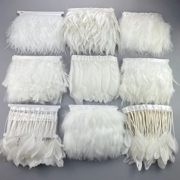 Autres fournitures de fête d'événement 1 mètre blanc noir plumes de faisan pour vêtements garniture de plumes ruban de couture moelleux dinde autruche oie marabout franges couture 231118