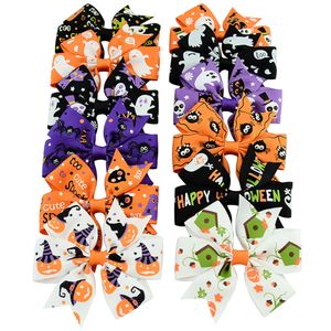 Andere evenementen Feestartikelen 1PC Halloween Strik Haarspeldjes Kinderen Meisjes Skeletschedel Vleermuis Haarspelden Spook Pompoen Boetiekaccessoires Festival Geschenken 230905