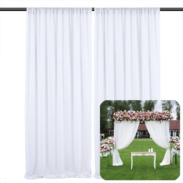 Autres fournitures de fête d'événement 1pc2pcs draperie extérieure en mousseline de soie élastique pour la décoration de mariage scène fond tissu gaze rideau 230110