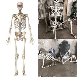 Andere evenementenfeestjes 1 stcs Halloween Human Skeleton Haunted House Hangende rekwisieten Home Evil Decoratie Horror Enge beweegbare Big Skull Decorations 230815