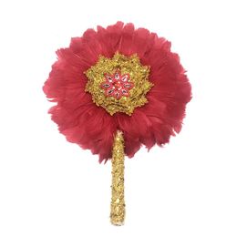 Autres fournitures de fête d'événement 1pcs petite taille éventail de plumes d'oie africaine pour la danse mariage décoration de mariage handfan bleu nigérian plumes ventilateur 231114