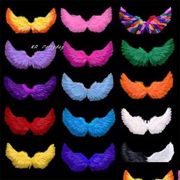 Otros suministros para fiestas de eventos 1 unids mujeres niñas alas de plumas de ángel accesorios espectáculo disfraz de hada cosplay boda regalo de cumpleaños navidad chr dhedq