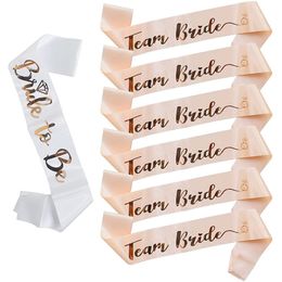 Andere evenementenfeestjes 1set Rose Gold Team Bruid om satijnvalk te zijn voor vrijgezellendecoratie meisje kip bruids bruids douche decor 230522