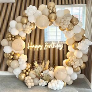 Autres fournitures de fête d'événement 1set sable blanc or ballon guirlande arc beige kaki décoration de mariage bébé douche anniversaire décorations 230131