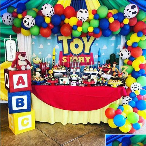Otros suministros para fiestas de eventos 1set Story Globos de cumpleaños Arco Garland para niños 1st 3rd 6th Baby Shower Globo de látex Decoración de juguete DH8MF