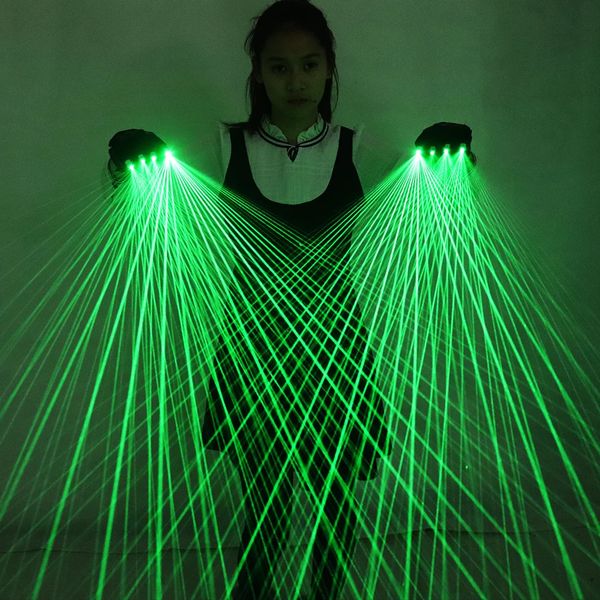 Otros suministros para fiestas de eventos 2 en 1 Guantes láser verdes de múltiples líneas LED Lazer Mitten Ray Guantes Rave LED Flash Finger Palm Light Dress Up LED Robot Suit 231120