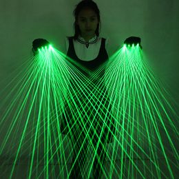 Feestartikelen voor andere evenementen 2 in 1 MultiLine Groene laserhandschoenen LED Lazer Mitten Ray Rave Flash Finger Palm Light Dress Up Robot Suit 230731