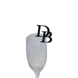 Overige Evenement Feestartikelen 20/50/100 stuks Gepersonaliseerde Roerstaafjes laser Acryl Bruiloft Dranklabels Glas Markers Champagne Toasting Tags Cocktail Charms 230804