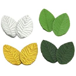 Autres fournitures de fête d'événement 200pcs 4,5 cm feuilles de soie artificielle fleur verte pour la décoration de mariage feuille de rose de Noël décoratif Dhpta