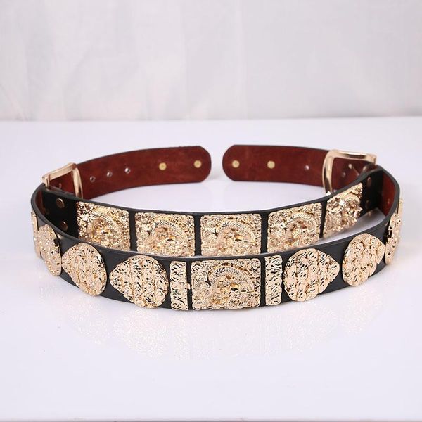 Autres événements Fournitures de fête 2021 Ancien chinois Hanfu Ceinture Metal Rivet Femmes Round Spike Paillettes Punk Simple Ceinture décorative pour hommes