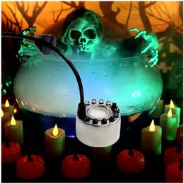 Andere evenementenfeestjes 2023 Halloween Mini Led Pumpkin Light Fogger Water Fountain Pond Fog Machine Atomizer voor kerstdecoratie 230818