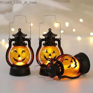 Autres fournitures de fête d'événement 2023 Halloween LED suspendu citrouille lanterne lumière fantôme lampe bougie lumière rétro Halloween fête décoration de la maison Q231010