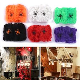 Andere evenementenfeestjes 20G Halloween Scary Party Decor Retchy Spider Web Cobweb Cotton Horror Halloween Decoratie voor Bar Haunted House Scene Props 230812