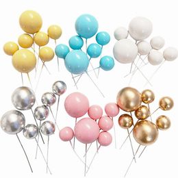 Overige Evenement Feestartikelen 20st Cake Topper Goud Zilver Bal Gelukkige Verjaardag DIY Cupcake Vlag Bruiloft Kerst Decor Decoratie 230608