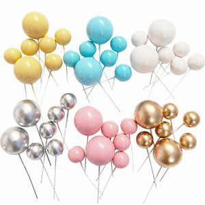 Autres Fournitures De Fête D'événement 20 Pcs Gâteau Topper Or Argent Boule Joyeux Anniversaire DIY Cupcake Drapeau De Mariage De Noël Décor Décoration 230522