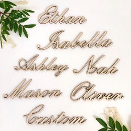 Otros suministros para fiestas y eventos, 20 piezas, madera personalizada, rústico, cumpleaños, boda, nombre, etiqueta personalizada para bebé, etiquetas de lugar, decoración de mesa, 230522