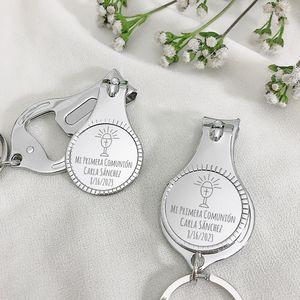 Otros suministros para fiestas y eventos 20 piezas Favor de bautizo personalizado Regalo de bautizo de bebé para invitados Cortaúñas Llavero Abrebotellas Recuerdo de primera comunión 230613