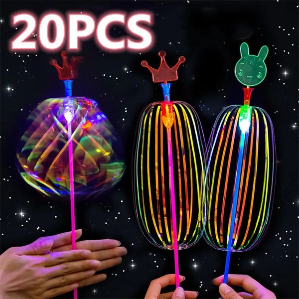 Autres fournitures de fête d'événement 20pcs arc-en-ciel magique bâton baguette LED bulle fleur coloré jouet lumineux clignotant enfants jouets anniversaire mariage 231101