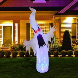 Andere evenementen Feestartikelen 230cm Halloween Opblaasbaar Buitenspook met Caleidoscoop LED-verlichting Horror Eng Rekwisieten Tuin Tuin Halloween Feestdecoratie 230905