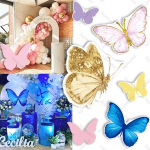 Autres fournitures de fête d'événement 24/36 pouces papillon décor KT conseil rose/violet/jaune papillons anniversaire bébé douche enfants fête Po accessoires décoration 230425