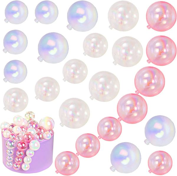 Autres fournitures de fête d'événement 24 PCS Balls Cake Toppers Bubble Balls Mini Ballon Cake Topper Pearl Insert Cupcake DIY Décoration pour anniversaire de mariage 231127