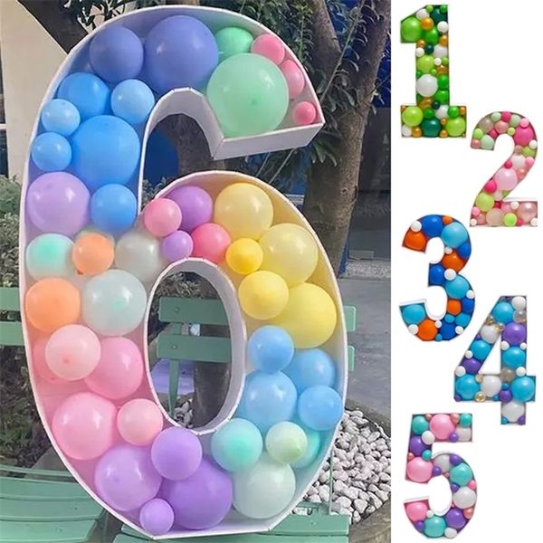 Autres fournitures de fête d'événement 28,7 '' géant grand numéro ballon remplissage boîte stand bricolage bébé anniversaire organique mosaïque décor cadre anniversaire 221007