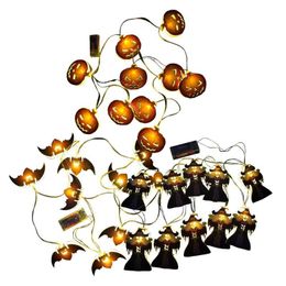 Autres fournitures de fête d'événement 2m Halloween LED guirlandes lumineuses sorcière citrouille chauve-souris décoration alimentée par batterie décorations intérieures extérieures 230919