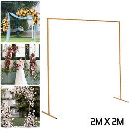 Andere evenementenfeestjes benodigdheden 2m x bruiloftsfase achtergrond frame smeedijzeren decoratieve bloemstand op maat aangepaste vierkante boogplank decor 230110