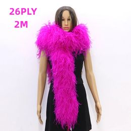 Autres fournitures de fête d'événement 2 mètres Rose Fluffy Plume d'autruche Boa Trims Châle Costume de fête Plumes d'autruche pour l'artisanat DIY Décoration Plumes 122026PLY 231031