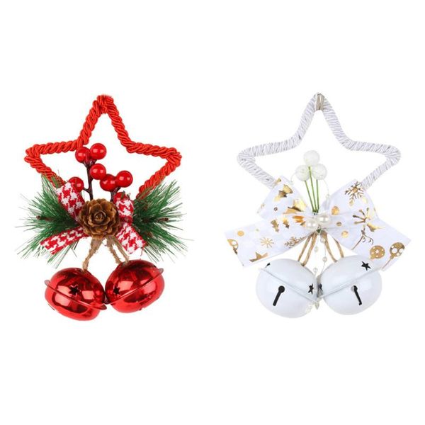 Autres fournitures de fête d'événement 2 pièces suspendus cloche pendentif de Noël ornement de porte ornement d'arbreautre