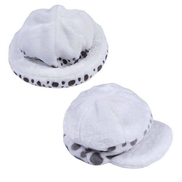 Otros suministros para fiestas y eventos 2 estilos Anime One Piece Trafalgar Law Hat Disfraces de cosplay White Spot Plush Casual Cap