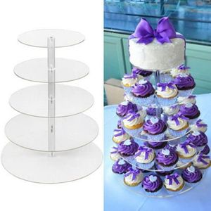 Autres fournitures de fête d'événement 3/4/5/6 Tier en acrylique Gâteau de mariage stand en cristal gâteau étagère étagère de cupcakes assiette d'anniversaire décoration de fête d'anniversaire 230217