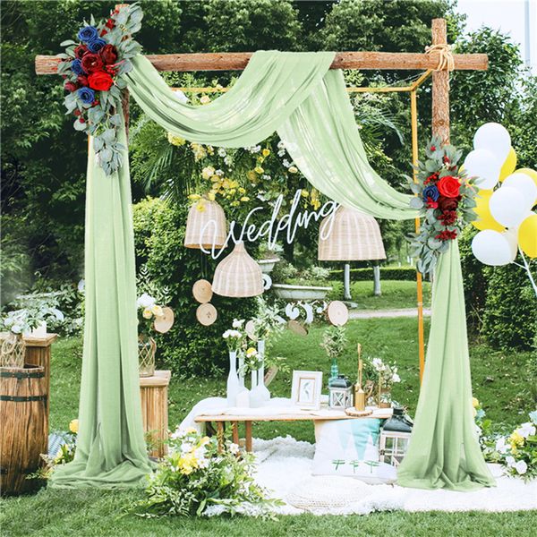 Otros suministros para fiestas de eventos 3/4/6m Decoración de bodas Arco largo de tul Gasa Drapeado Tela para cortinas para fiesta de cumpleaños Suministros para bodas en el campo Ceremonia 230516