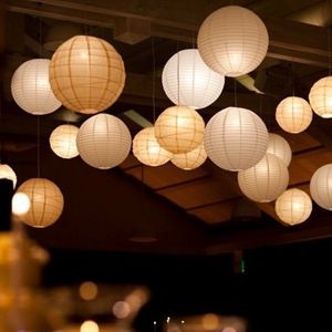 Autres fournitures de fête d'événement 30/40/50/60pcs mixte 4-14 '' lanternes en papier blanc décoration de mariage lanternes japonaises suspendues boule chinoise Lampion décor de fête 230704