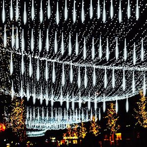 Autres fournitures de fête d'événement 30 / 50cm LED Meteor Shower Fairy String Garland Lights Décorations de Noël en plein air mariage rue jardin décor 32/24/12 Tubes 231017