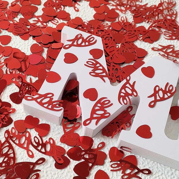 Otros suministros para fiestas de eventos 300/600 piezas Amor rojo y confeti de papel de aluminio en forma de corazón Fiesta de bodas Lanzamiento de confeti Día de San Valentín Decoración hecha a mano Decoración del hogar