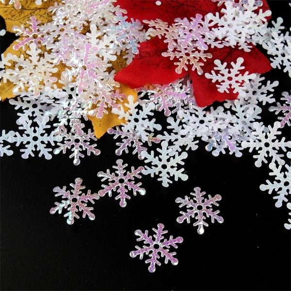 Autres fournitures de fête d'événement 300pcs brillant flocon de neige confettis décorations de noël pour la maison arbre de noël ornement glace princesse anniversaire mariage jeter détritus 220901