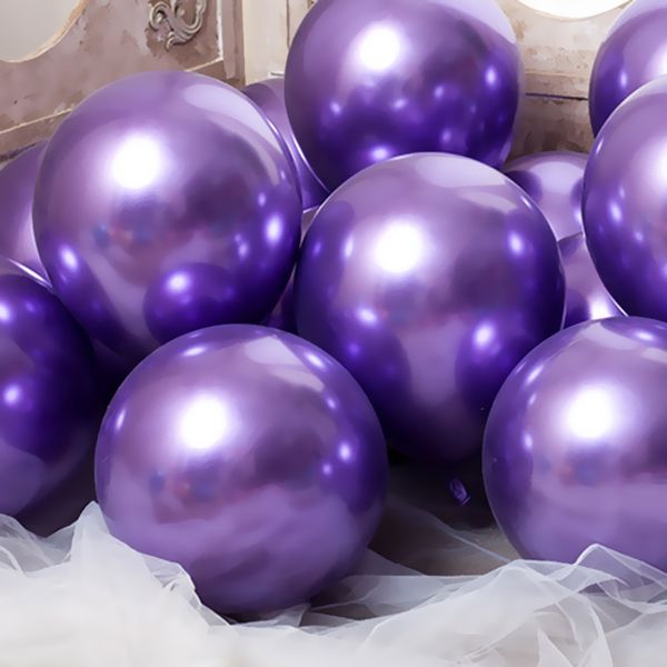 Autres fournitures de fête d'événement 3050100pcs 510 pouces métal or argent bleu vert violet ballons en latex mariage joyeux anniversaire chrome air ballon d'hélium 230825